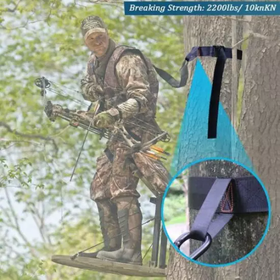  Fall Protection Tree Strap Quick and Quiet Set Up to Tree Stand Safety Harness