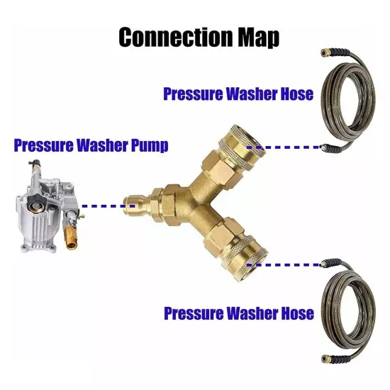 3/8 Fitting Pressure Washer Tee Splitter Coupler Brand New 4.0 GPM