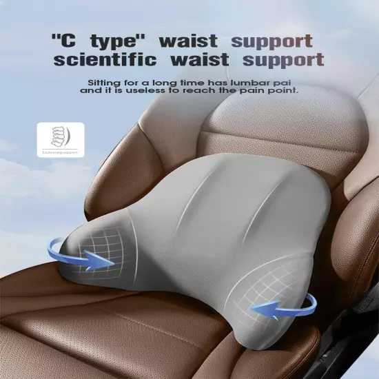 Car Seat Headrest Pillow Neck Lumbar Support Pillow Seat Back Waist Pillow