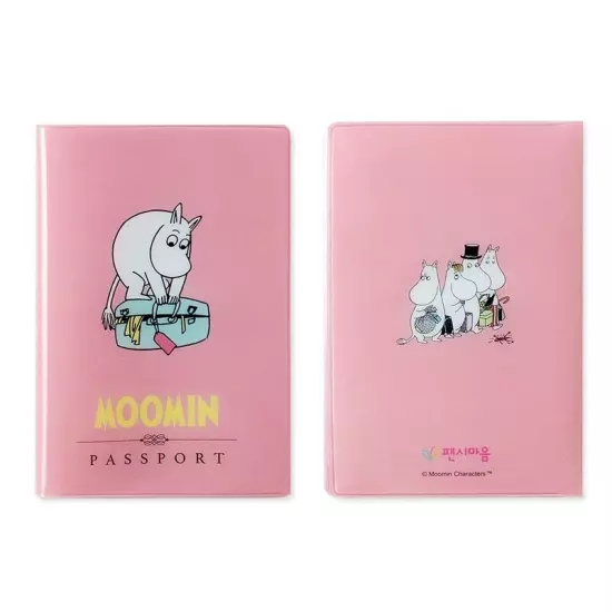 Cute Moomin Adventure PVC Passport Holder Cover Travel Wallet Organizer