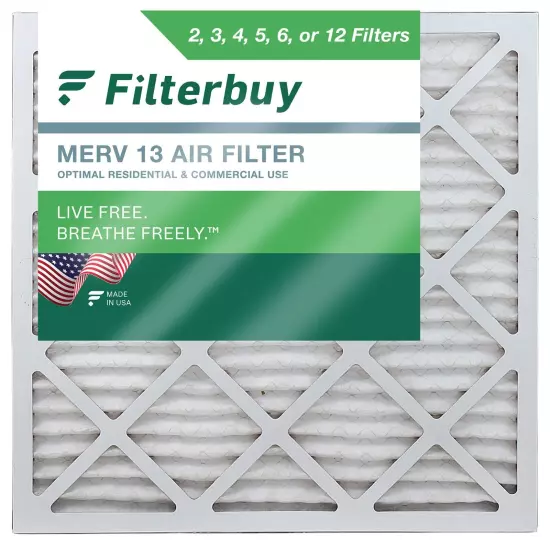 Filterbuy 20x20x2 Pleated Air Filters, Replacement for HVAC AC Furnace (MERV 13)