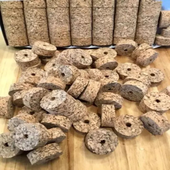 Cork Rings 100 Cloud Burl, 1 1/4” x 1/2” x 1/4” Hole