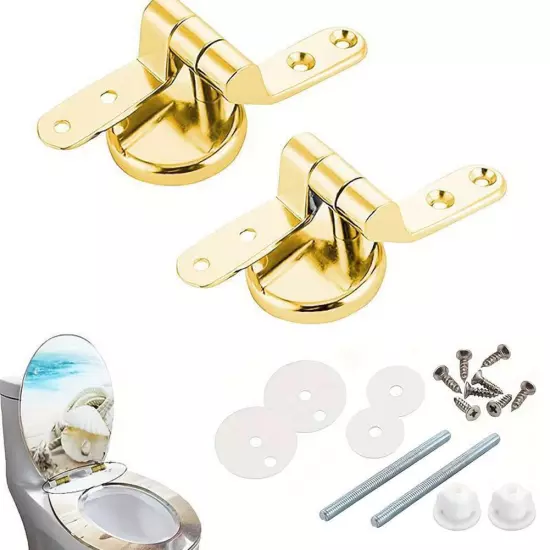 Durable Gold Toilet Hinges with Secure & Adjustable Fittings - Long-l D1P2