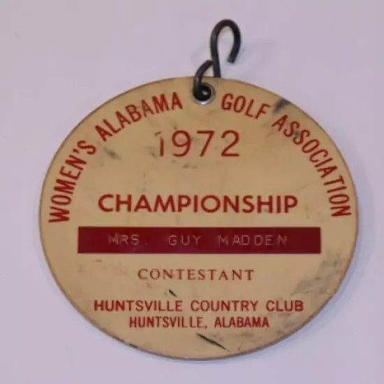 VTG Woman's Alabama Golf Assn Championship 1972 Collectible Tag Datono Regal AL