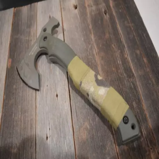 Halfbreed Blade CRA (Compact Rescue Axe) in Ranger Green with Kydex Sheath