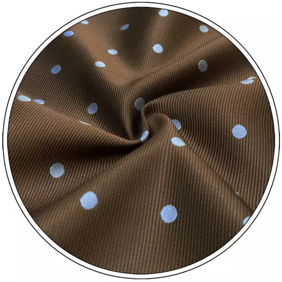 S&W SHLAX&WING Necktie Set for Men Brown with Blue Dots for Suits Elegant 63"