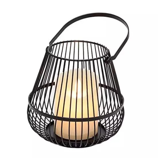 Decorative Metal Candle Holder Cage Lanterns for Table and Small (6.3-inch)