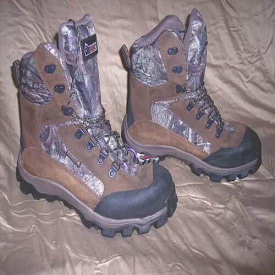 Rocky Waterproof Boots Camo Hunting Boots Mens Sz 9 Wide Insulated Boots 800 Gr.