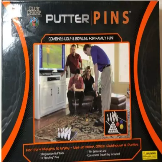 Club Champ Putter Pins | Combines Golf & Bowling For Home, Office & Parties NEW