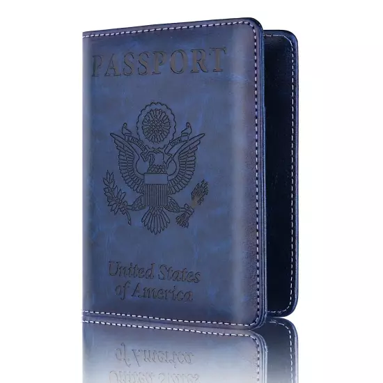 Anti-Theft RFID Blocking Leather Passport Holder ID Credit Card Cover Wallet USA