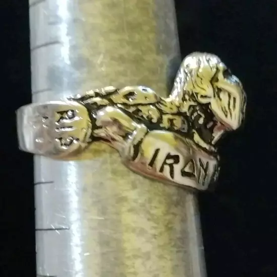 Vintage Signed DS 1984 Biker Iron Maiden Ring Size 10 Very Rare 80's 