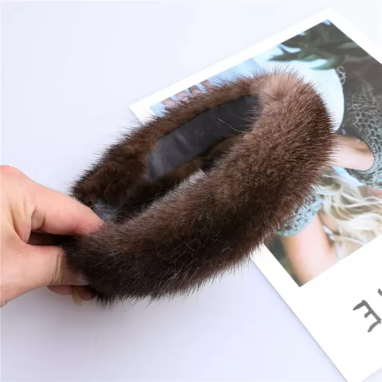 BOONJOVIA women's luxury100% mink fur headband real fur hair band Hair hoop