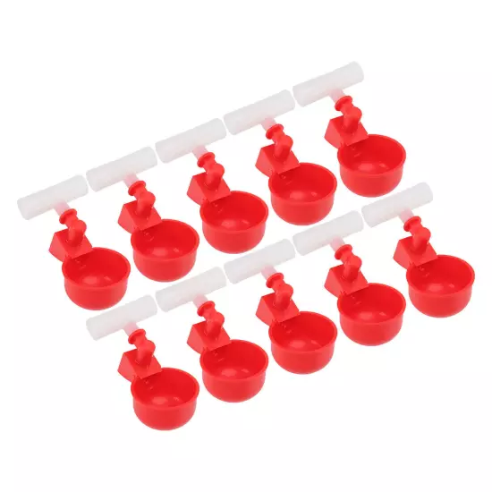 10 Set Chicken Waterer Cups Automatic Filling Prevent Leakage Pigeon Drinking Bo