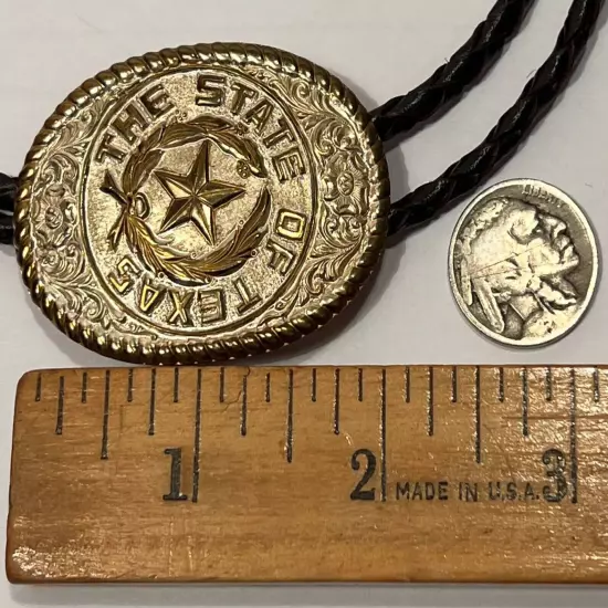 VTG Crumrine Star Of Texas Seal Bolo Tie Made USA Star Mens Western