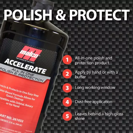 Accelerate All-In-One Polish & Protection - One-Step Car Polishing Compou