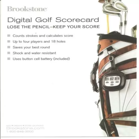 NOS Brookstone Electronic Golf Scorecard - Easy To Use Golf Scorecard 