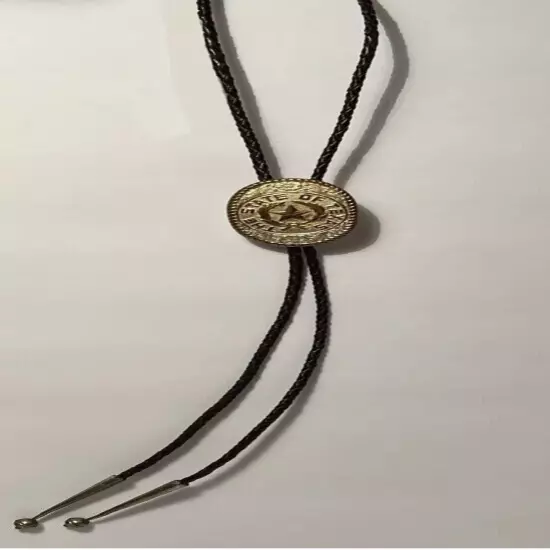 VTG Crumrine Star Of Texas Seal Bolo Tie Made USA Star Mens Western