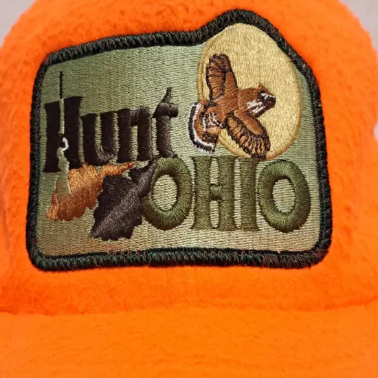 Vintage Hunt Ohio Blaze Hunter Orange Winter Hat Cap With Earflaps Mens Size XL