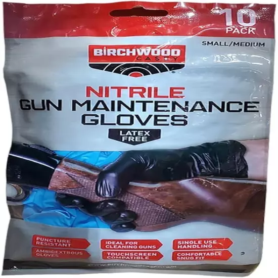 Birchwood Casey Black Nitrile Gloves