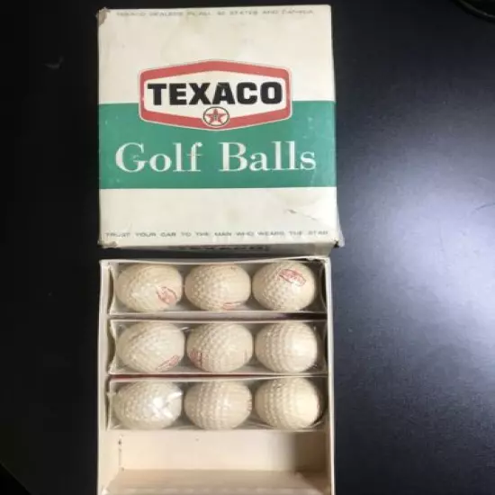 Texaco Logo 3 Golf Balls Sleeve Cadwell Cover 1 Vintage Uniroyal New Sealed NOS