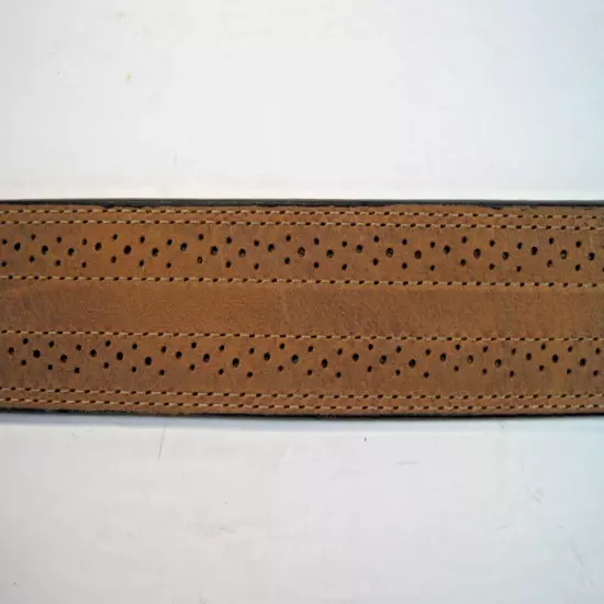 Dan Post Brown Leather Western Overlay "The Beer Buckle" Men's Belt Size 42