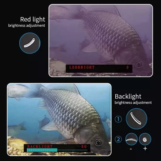 4.3" Underwater 4x Digital Zoom Fish Finder Fishing Camera Depth Infrared Light