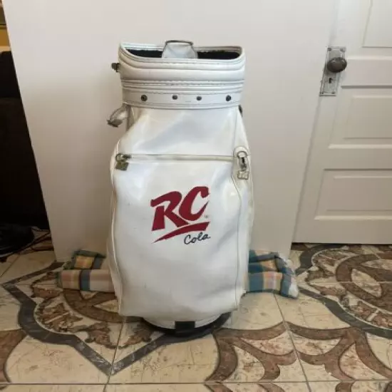 VINTAGE RON MILLER PRO MODEL Golf Cart Bag RC Cola RARE GREAT CONDITION White