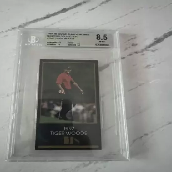 1997-98 Grand Slam Ventures Tiger Woods Beckett Grading 8.5 Nt-Mt