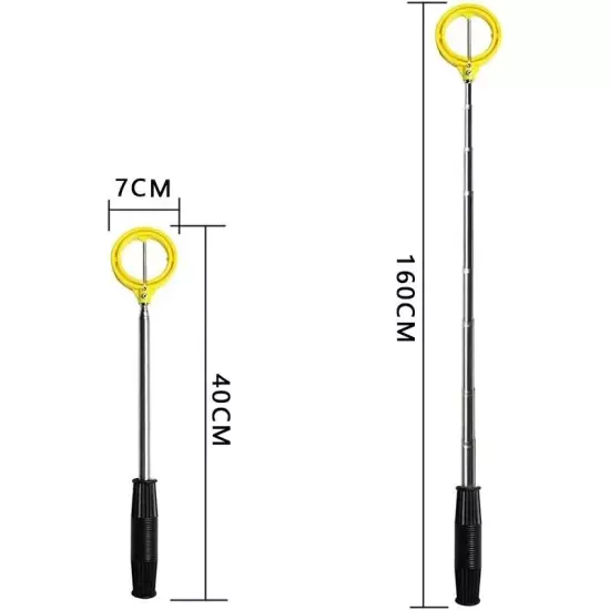 Golf adjustable 10 section telescopic stainless steel ball picker yellow