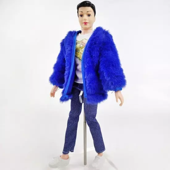 Blue Fur 1/6 Doll Clothes For Boy Doll Outfits Jacket T-shirt Pants Shoes