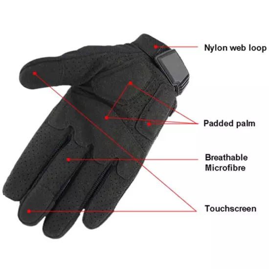 Men's Tactical Gloves Touch Screen Windproof Full Finger Gloves Army Military US