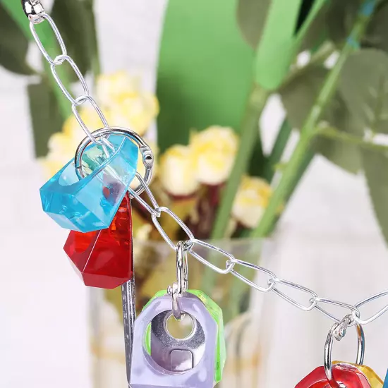 Colorful Plastic Parrot Bird Chewing Playing Toys Cage Hanging Decoration