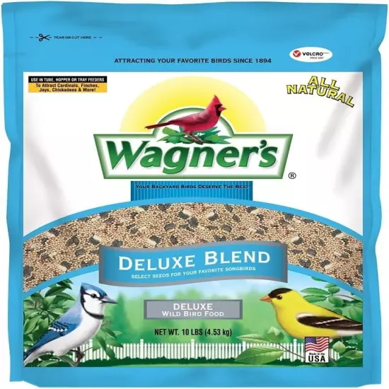 Wagner's 13008 Deluxe Wild Bird Food, 10 lb Bag New with Free Delivery