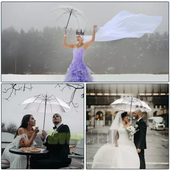 Lots Clear Umbrella Automatic Easy Carrying Suitable For Women And Girls Wedding