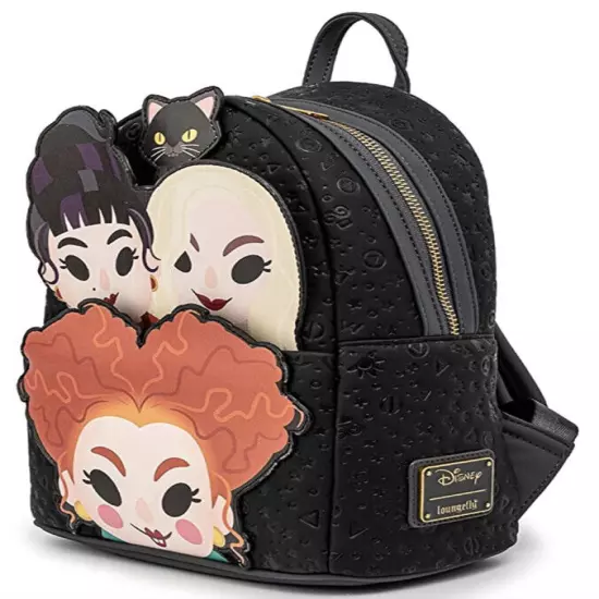 Loungefly Hocus Pocus Sanderson Sisters Winnie Mary Sarah Binx Mini Backpack Pin