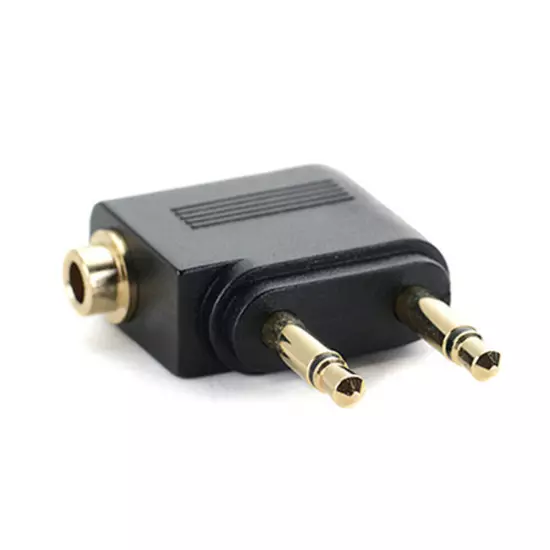 Adapter Airplane Flight 3.5 mm Aviation Headphon Audio Interface 1Pcs Black