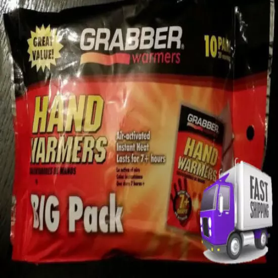 Grabber Hand Warmers (Little Hotties) Box of 10 Hand Warmers Up to 7 Hours