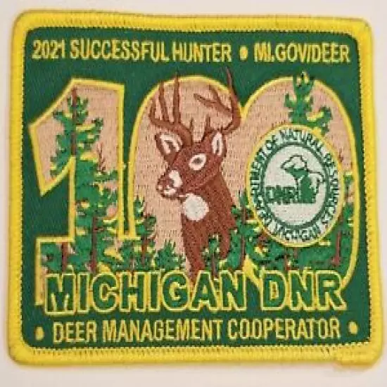 2021 MICHIGAN DNR SUCCESSFUL DEER HUNTER PATCH-TURKEY-BEAR-ELK-MOOSE-FISHING