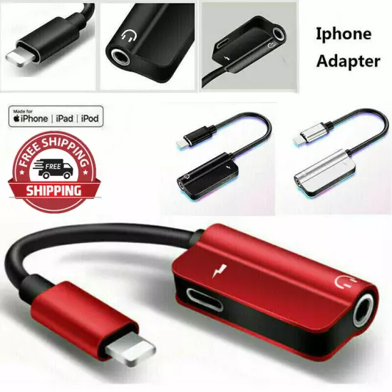 For iPhone Headphone Jack Adapter 3.5mm Audio Aux Cable Earphone Cord Converter^