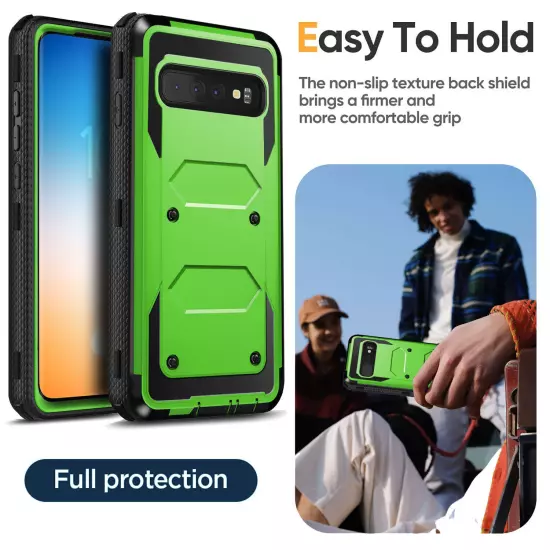 Green Case For Samsung Galaxy S10 5G/S10+/S10e Shockproof Cover / Tempered Glass