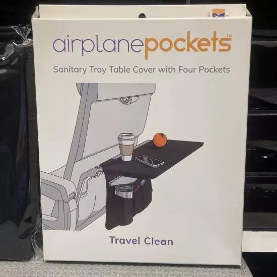 Airplane Pockets Travel Sanitary Tray Table Cover w/4 Pockets Reusable Organizer