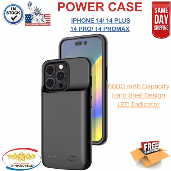 iPhone 14/14 Plus/14 Pro/14 Pro Max External Battery Charger Case Power Bank