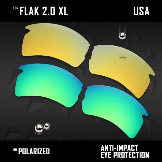 Anti Scratch Polarized Replacement Lenses for-Oakley Flak 2.0 XL OO9188 Options