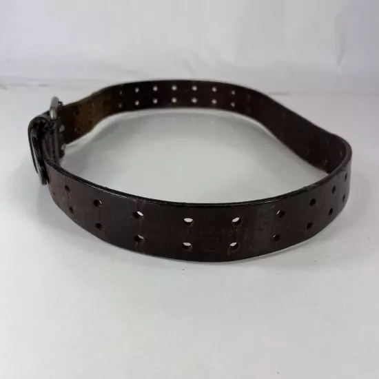 Worn Brown Leather Two Prong Work Belt - Men's Size 30