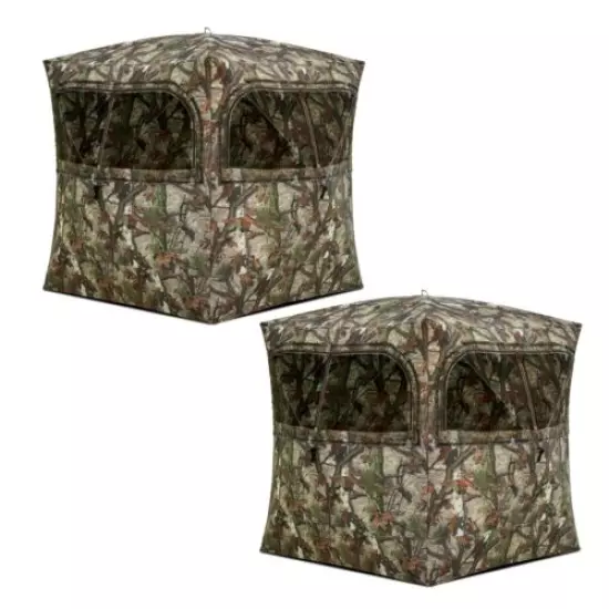 Barronett Grounder 350 Bloodtrail Camo Pop Up Ground Hunting Blind (2 Pack)