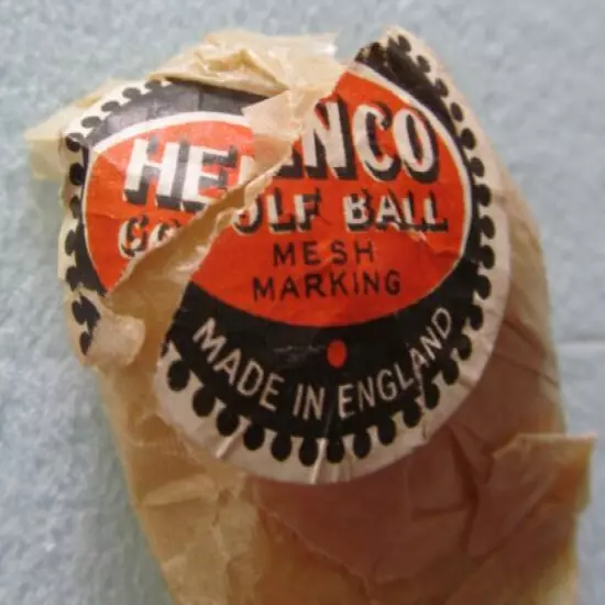 VINTAGE OLD SQUARE MESH GOLF BALL-THE HENCO WITH MULTI-MARKING MADE BY HENLEY