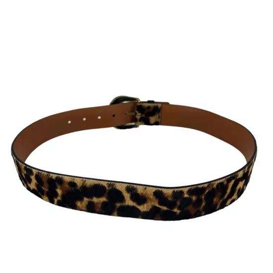 Maison Boinet Leopard Printed Calf Hair Belt Size 85; US 4-6