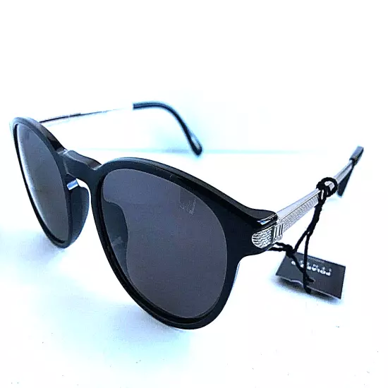 New Polarized Dunhill SRDH006 700P Black 52mm Round Men's Sunglasses G