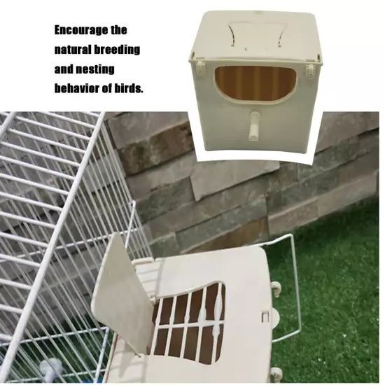 1* White Parakeet Nesting Box Parrot Breeding Box Bird Nest House Cage Mounted