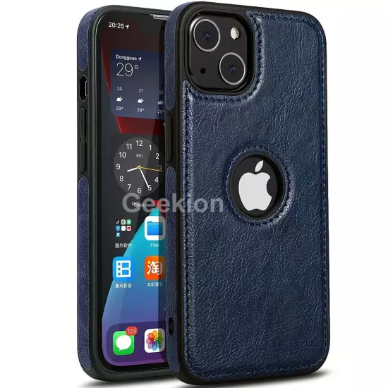 For Apple iPhone 16 15 14 Plus 13 12 11 Pro XR Max Case Leather Shockproof Cover